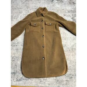 Rebecca Minkoff Harper Teddy Button Down Coat Brown Sz S Gorpcore Canincore